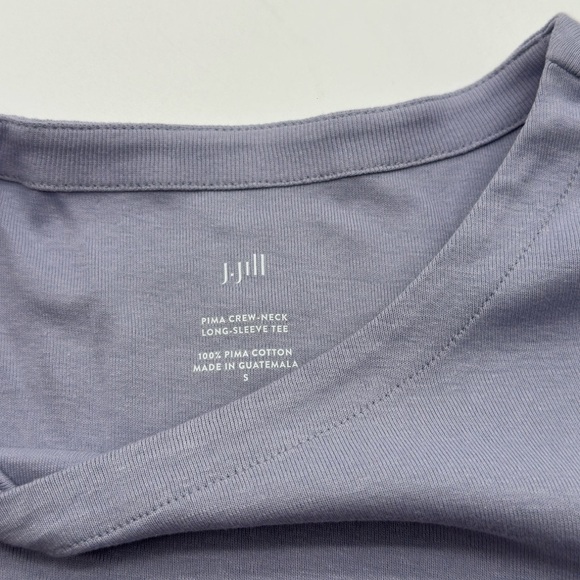 J Jill Ribbed Knit Longline Crewneck Tunic Gray Stretch Jersey Knit Size Small - Picture 5 of 10
